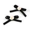 Halo Luxe Darla Rose Satin Double Clip Set - Black / Ivory