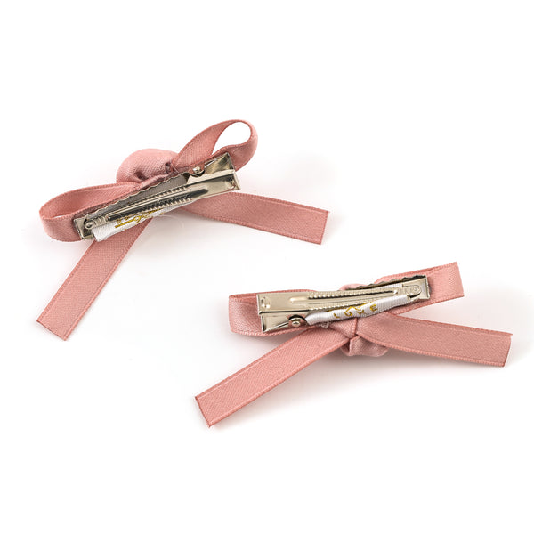 Halo Luxe Darla Rose Satin Double Clip Set - Mauve