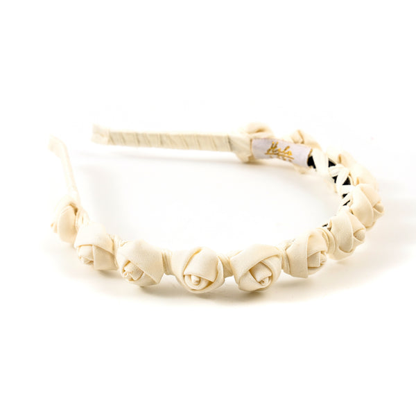 Halo Luxe Darla Rose Satin Headband - Ivory