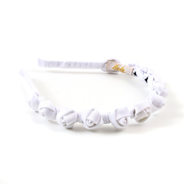 Halo Luxe Darla Rose Satin Headband - White