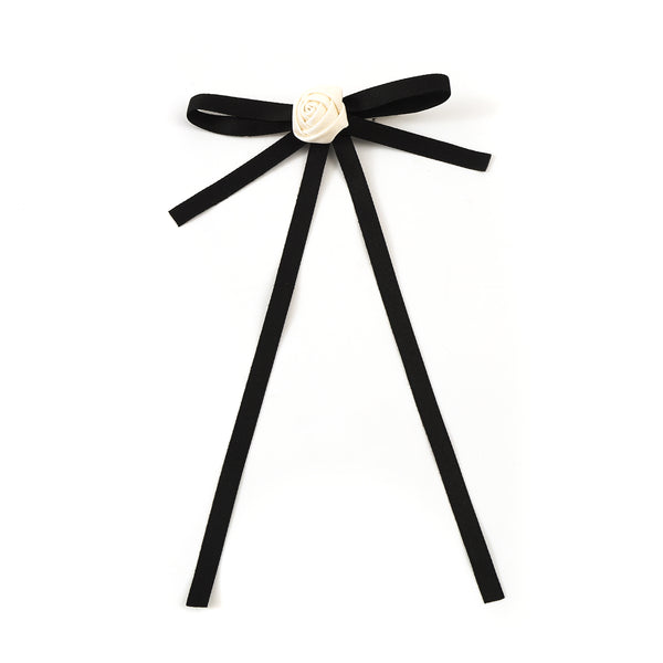  Black Satin Bow Hair Clip