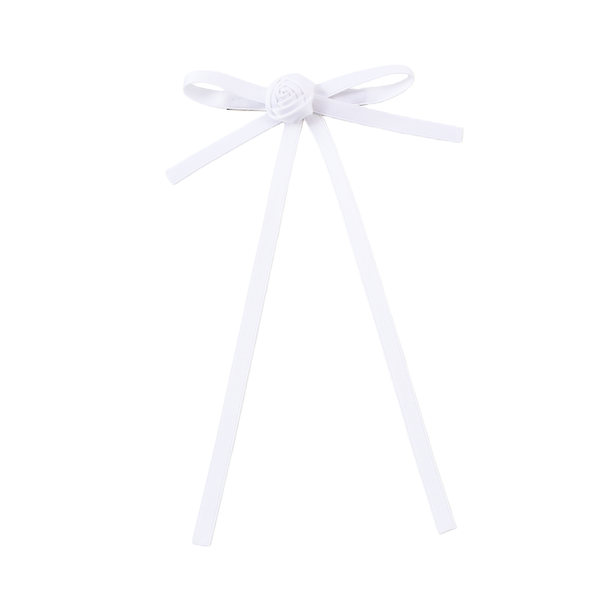 White  Bow Hair Clip on a white background