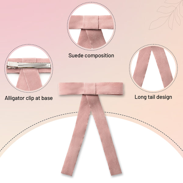 Halo Luxe Scarlett Suede Long Tail Clip - Rose