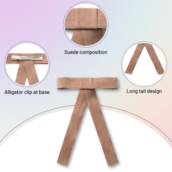 Halo Luxe Scarlett Suede Long Tail Clip - Tan