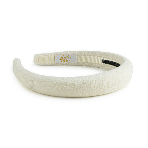 Halo Luxe Signature Terry Logo Headband - Off white