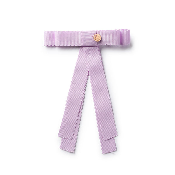 Ava scalloped long tailed clip lavender - Halo Luxe