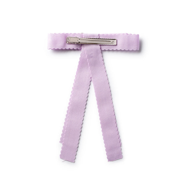 Ava scalloped long tailed clip lavender - Halo Luxe