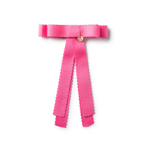Ava scalloped long tailed clip hot pink - Halo Luxe
