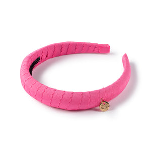 Ava scalloped headband solid hot pink - Halo Luxe