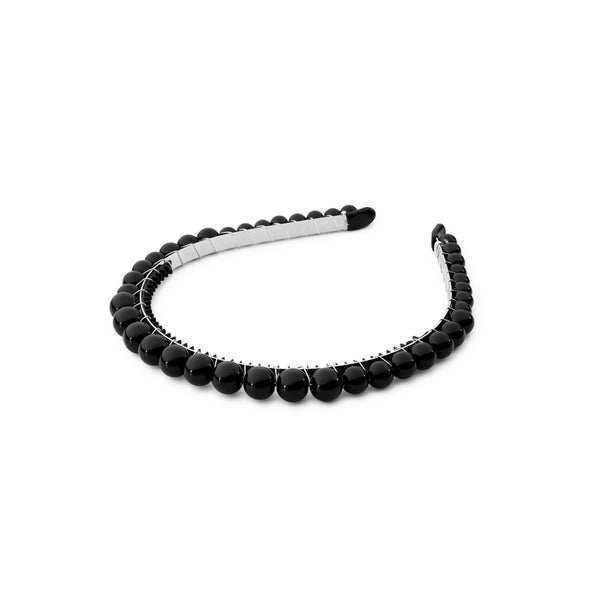 Halo Luxe Bon Bon Pearlized Tiara Headband - Black