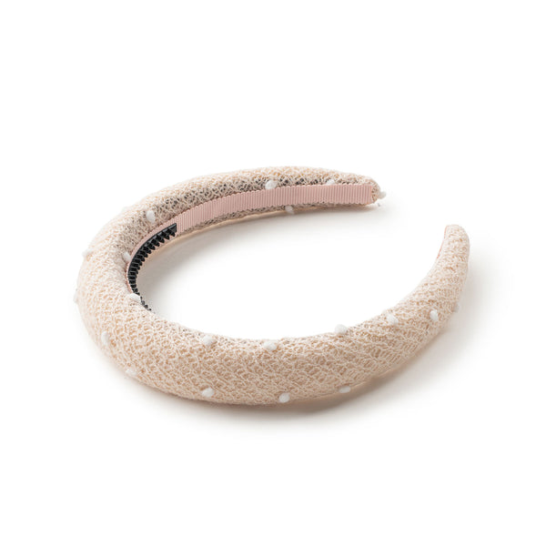 Cassie woolen dot headband Linen - Halo Luxe