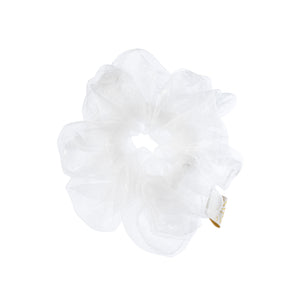 Halo Luxe's organza scrunchie in color white 