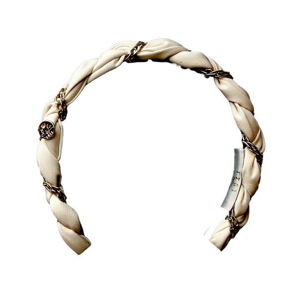Evelyn Twisted Link Headband Ecru - Halo Luxe