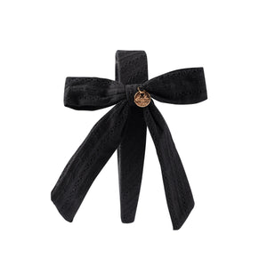 Forever eylet side bow headband black - Halo Luxe