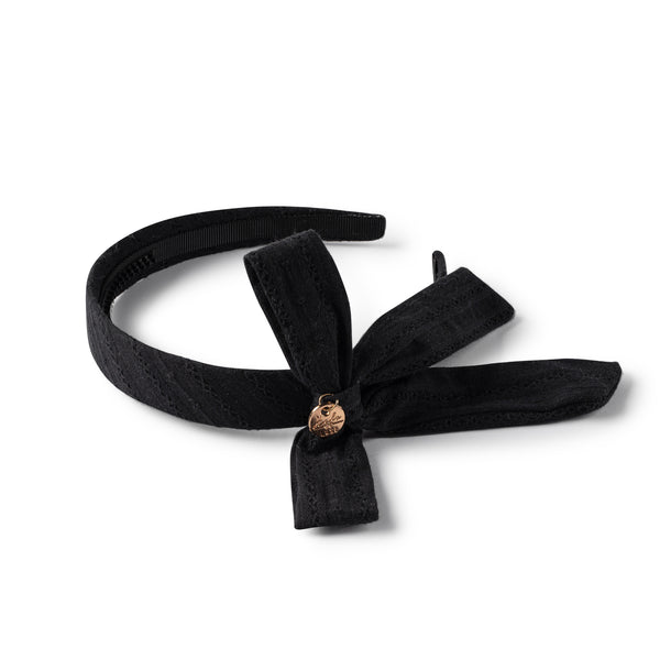 Forever eylet side bow headband black - Halo Luxe