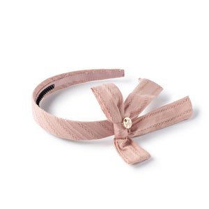 Forever eyelet side bow headband mauve - Halo Luxe