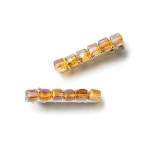 Yellow Gemstone Hair Clips For Girls