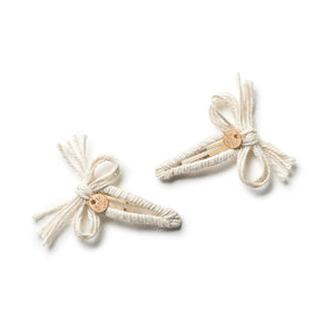 Goldie woolen clip set Cream