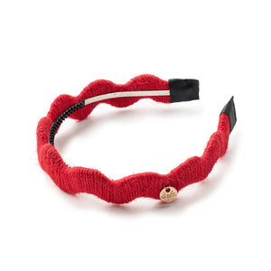 Goldie woolen wave headband Red
