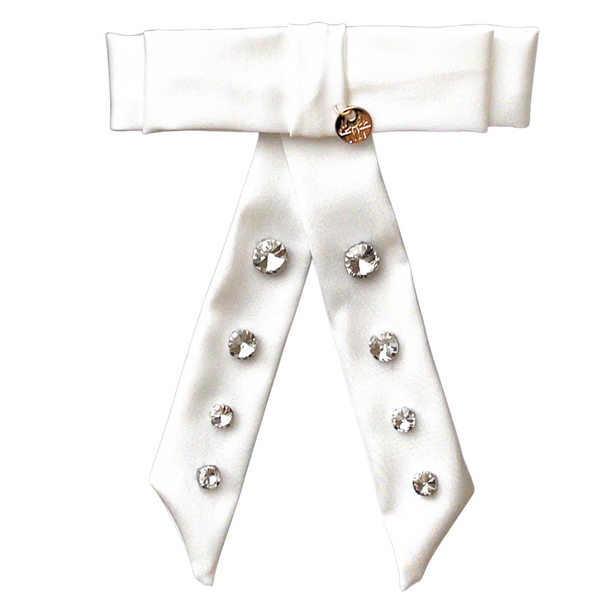 Isabella Embellished Clip White - Halo Luxe
