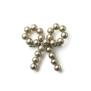 Lea pearl beaded bow clip Gold