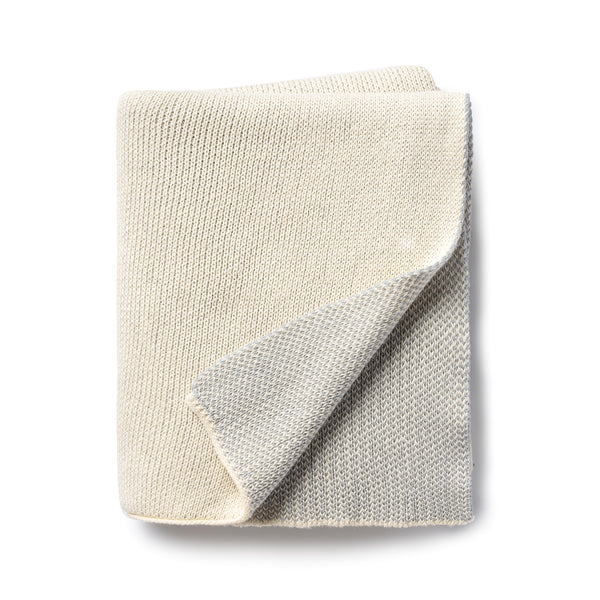 Bow logo knit baby blanket Powder Blue - Halo Luxe