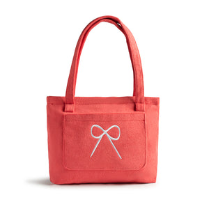 Bow logo terry resort tote bag Strawberry - Halo Luxe