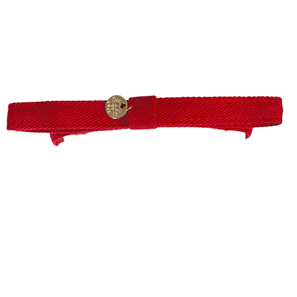 Maddy Twill Bow Headband Red - Halo Luxe