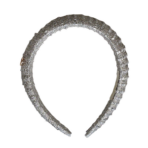Noa Fringe Headband Silver Shimmer - Halo Luxe