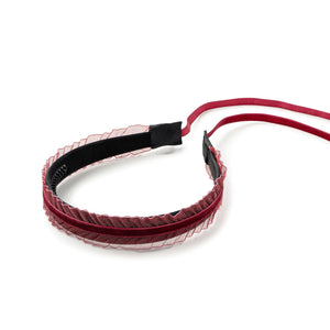 olivia tulle and velvet tie back headband Bordeaux