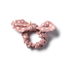 Polka dot bow scrunchie rose