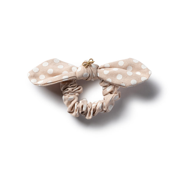 Polka dot bow scrunchie linen - Halo Luxe