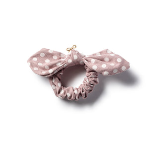Polka dot bow scrunchie lavender - Halo Luxe