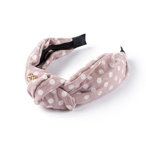 Polka dot knot headband lavender - Halo Luxe