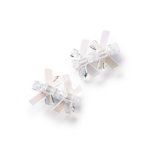 Sophia resin bow clip set clear - Halo Luxe