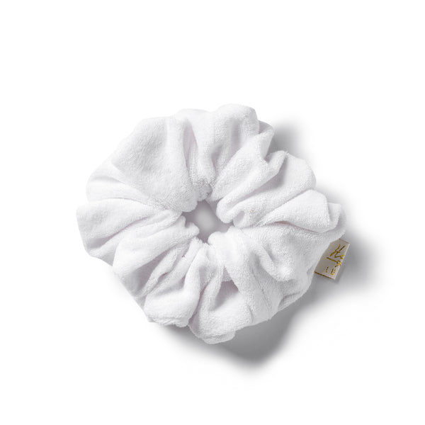 Terry scrunchie white - Halo Luxe