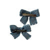 Halo Luxe Della Chenille Lace Double Bow Clip - Powder Blue
