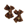 Halo Luxe Elsie Printed Corduroy Double Bow Clip Caramel - Brown Floral