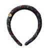 Halo Luxe Elsie Printed Corduroy Headband - Indigo Floral