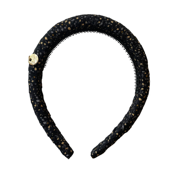 Elsie Printed Corduroy Headband Black Multi - Halo Luxe