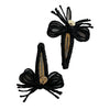 Halo Luxe Goldie Woolen Yarn Double Bow Clip - Black