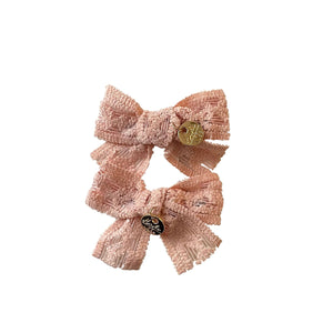 Isla Lace Knit Bow Double Clip Ballet Slipper - Halo Luxe