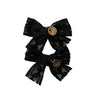 Halo Luxe Isla Lace Knit Bow Double Clip - Black